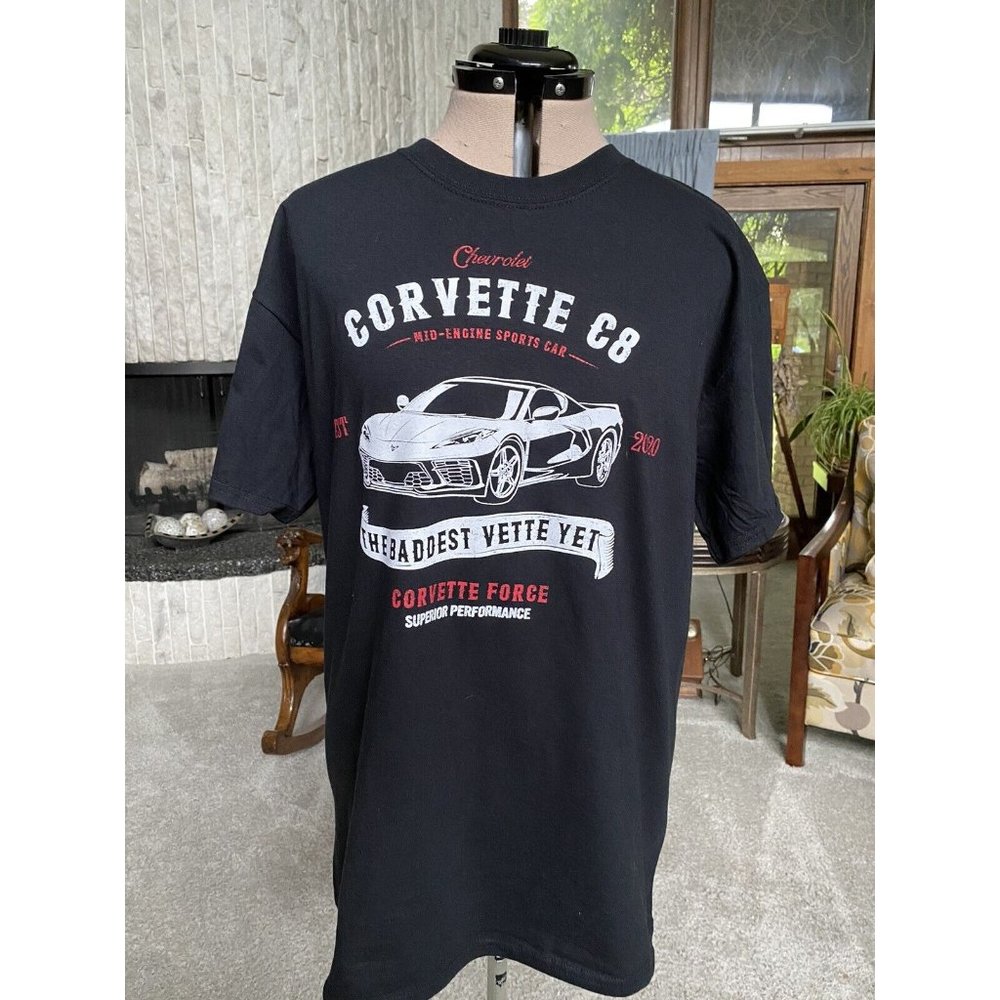 Chevrolet 2020 C8 Z51 Corvette Stingray T-Shirt Black Mens Premium Tee Shirt Lg